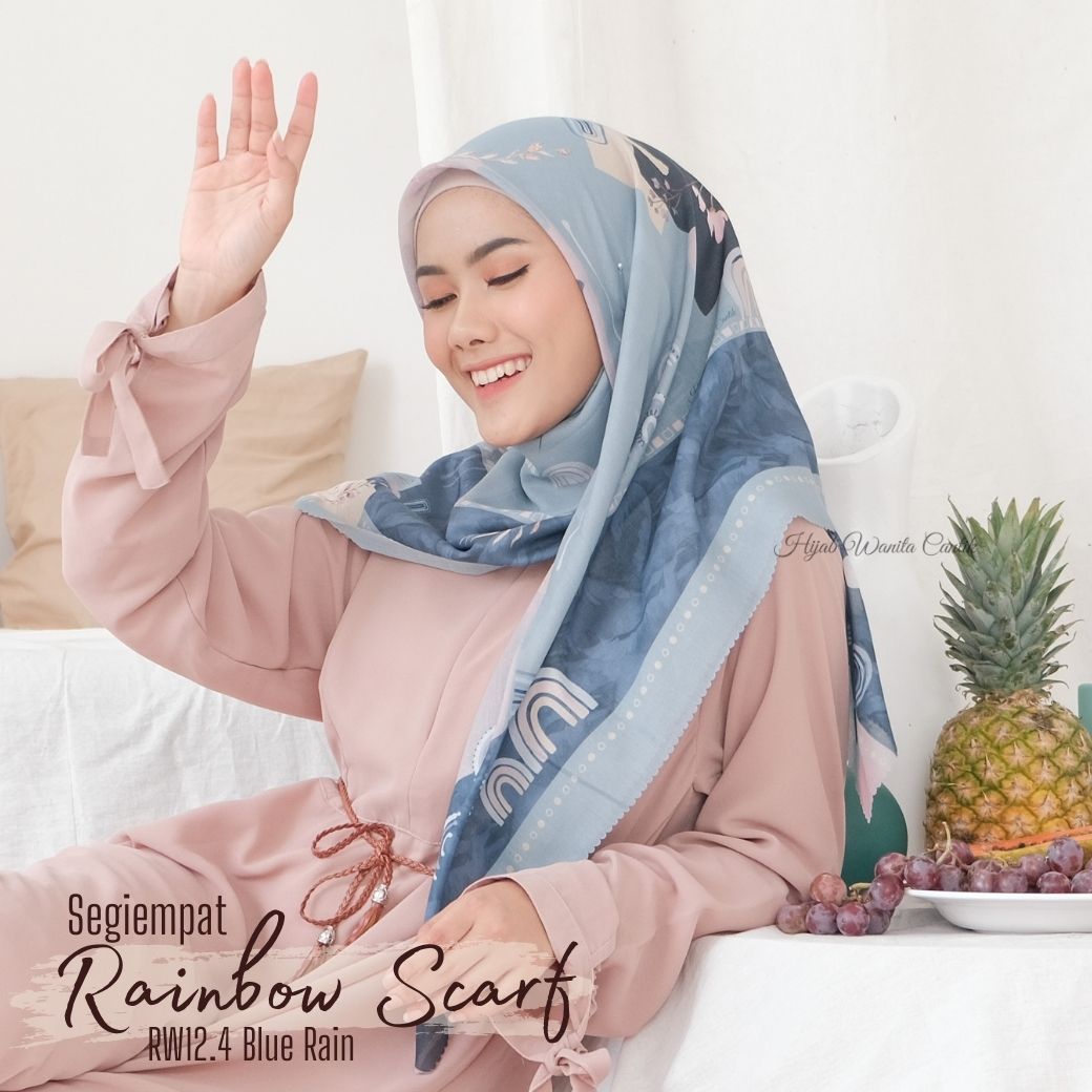 Segiempat Rainbow Scarf - RW12.4 Blue Rain