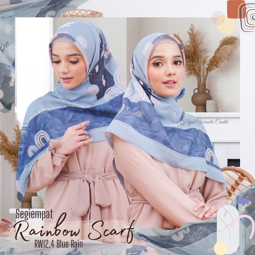 Segiempat Rainbow Scarf - RW12.4 Blue Rain