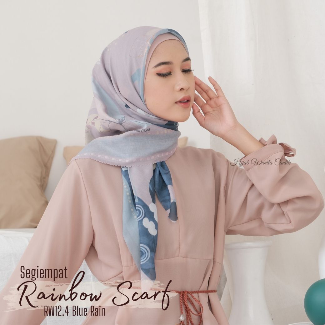 Segiempat Rainbow Scarf - RW12.4 Blue Rain