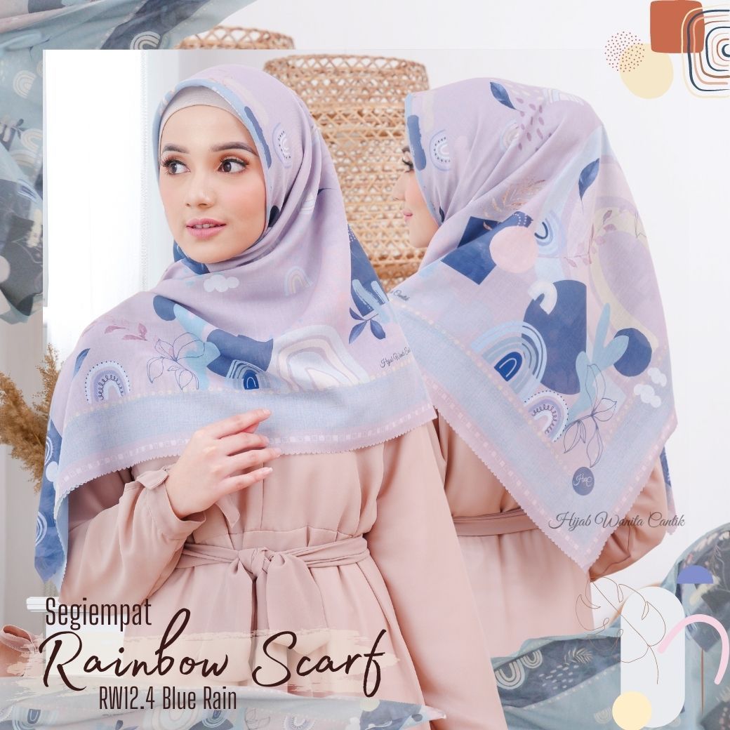 Segiempat Rainbow Scarf - RW12.4 Blue Rain