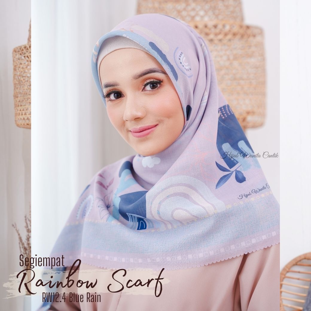 Segiempat Rainbow Scarf - RW12.4 Blue Rain