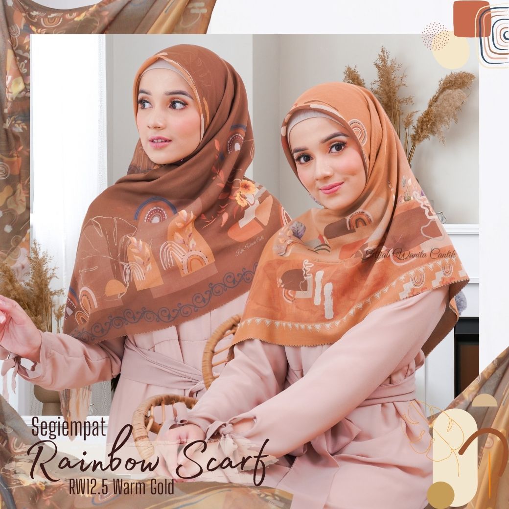 Segiempat Rainbow Scarf - RW12.5 Warm Gold