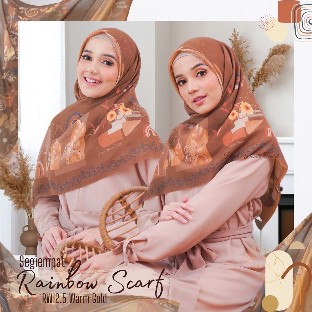 Segiempat Rainbow Scarf - RW12.5 Warm Gold