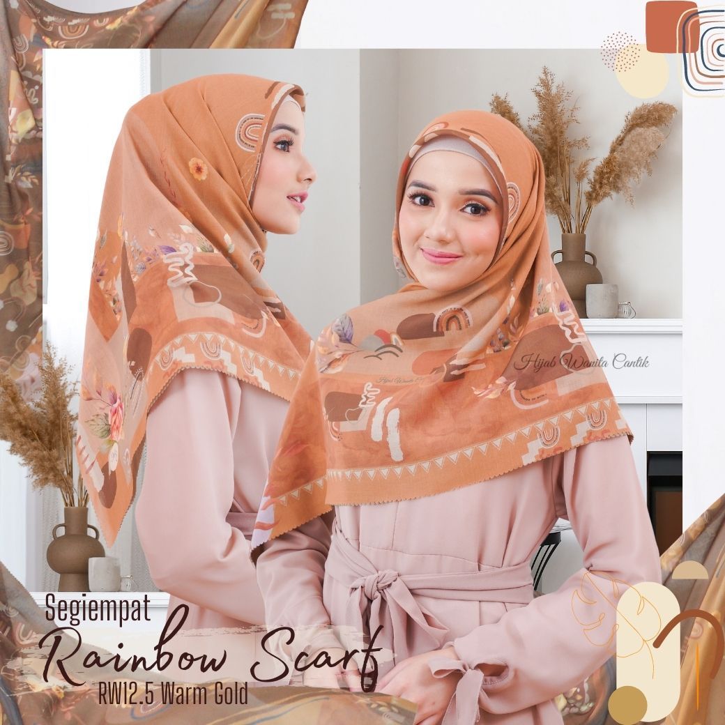 Segiempat Rainbow Scarf - RW12.5 Warm Gold