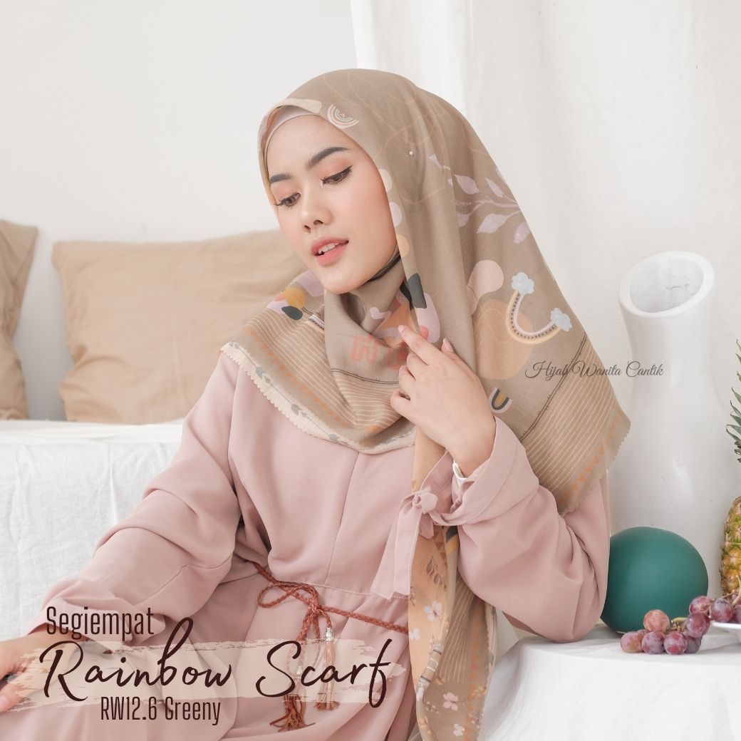 Segiempat Rainbow Scarf - RW12.6 Greeny