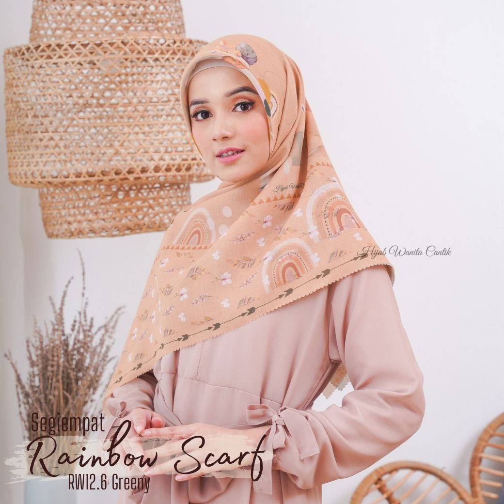 Segiempat Rainbow Scarf - RW12.6 Greeny