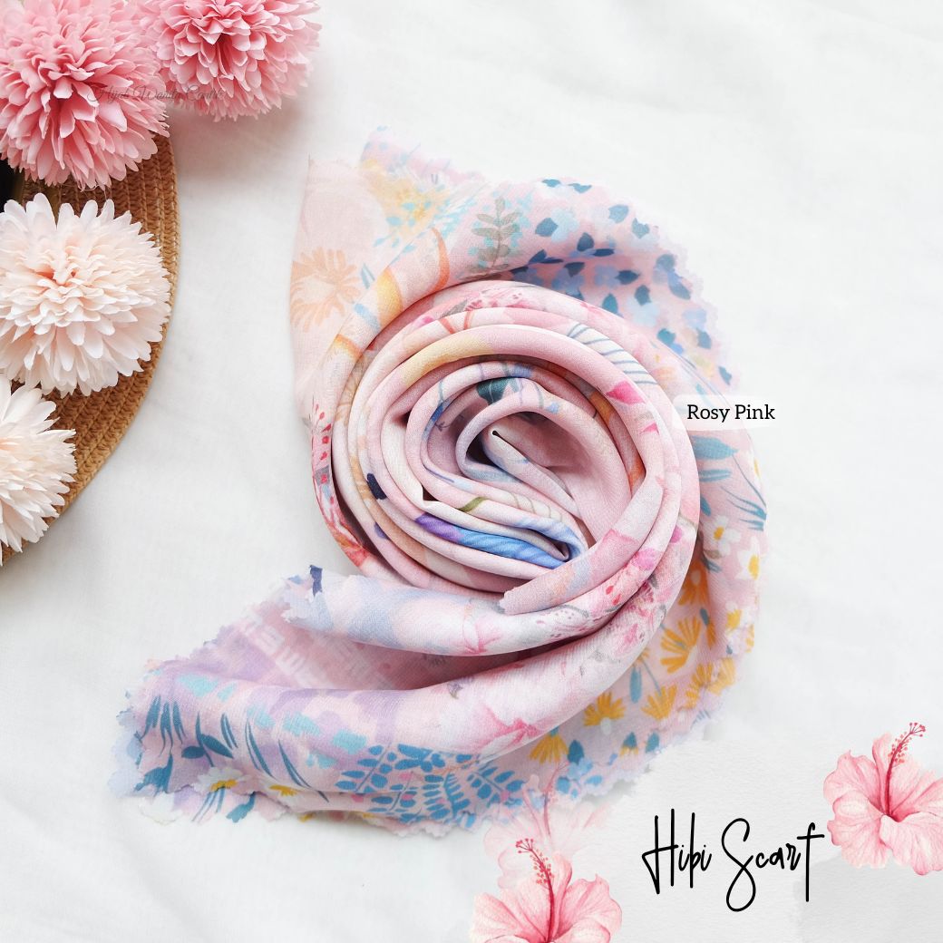 Hibi - Scarf Square Premium Polycotton - Rosy Pink - SH94.12