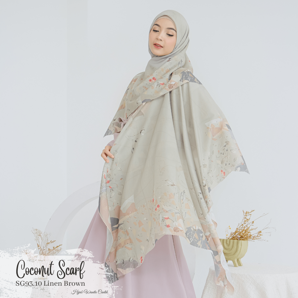 [ BUY 3 GET 1 FREE HIJAB ] Coconut Scarf - SG93.10 Linen Brown