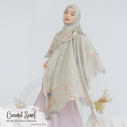 [ BUY 3 GET 1 FREE HIJAB ] Coconut Scarf - SG93.10 Linen Brown