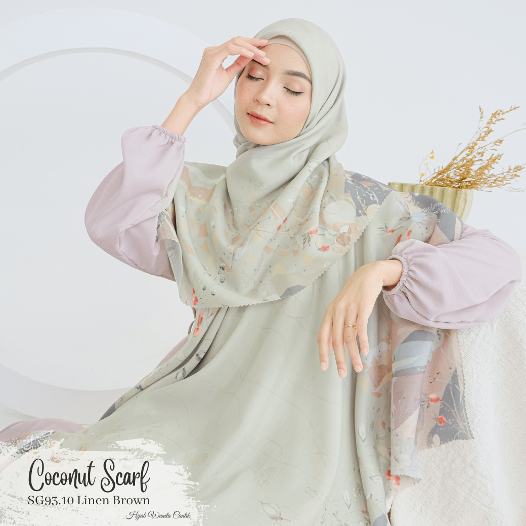 [ BUY 3 GET 1 FREE HIJAB ] Coconut Scarf - SG93.10 Linen Brown