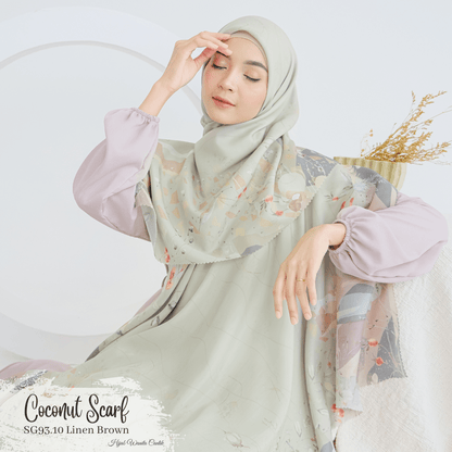 [ BUY 3 GET 1 FREE HIJAB ] Coconut Scarf - SG93.10 Linen Brown