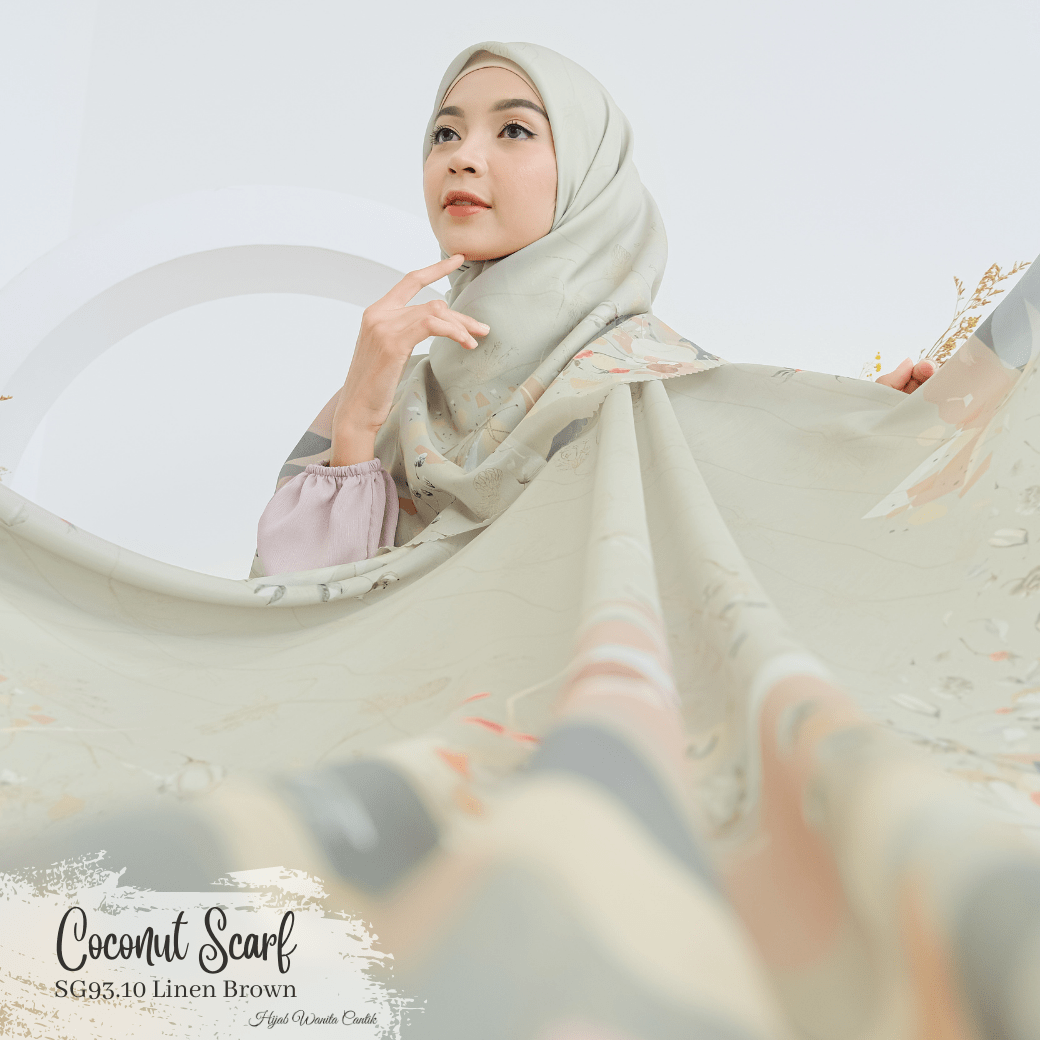 [ BUY 3 GET 1 FREE HIJAB ] Coconut Scarf - SG93.10 Linen Brown