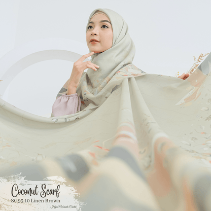 [ BUY 3 GET 1 FREE HIJAB ] Coconut Scarf - SG93.10 Linen Brown