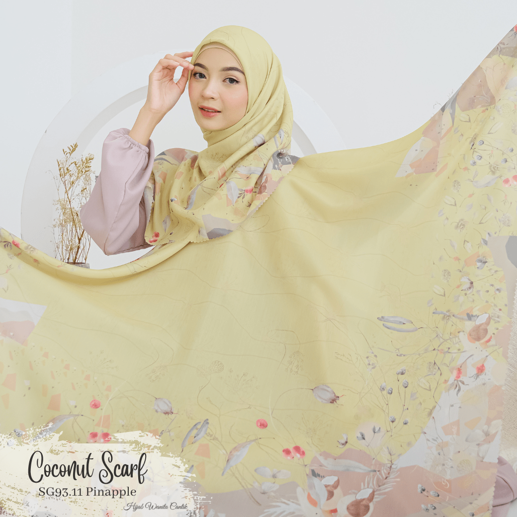 [ BUY 3 GET 1 FREE HIJAB ] Coconut Scarf - SG93.11 Pineapple