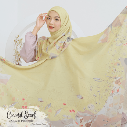 [ BUY 3 GET 1 FREE HIJAB ] Coconut Scarf - SG93.11 Pineapple
