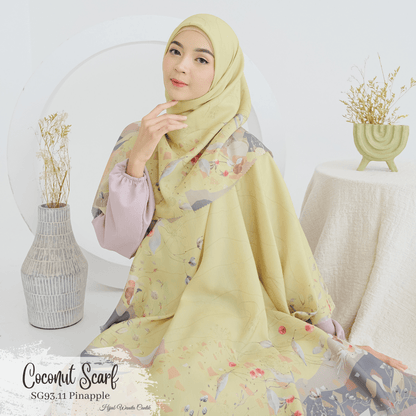 [ BUY 3 GET 1 FREE HIJAB ] Coconut Scarf - SG93.11 Pineapple
