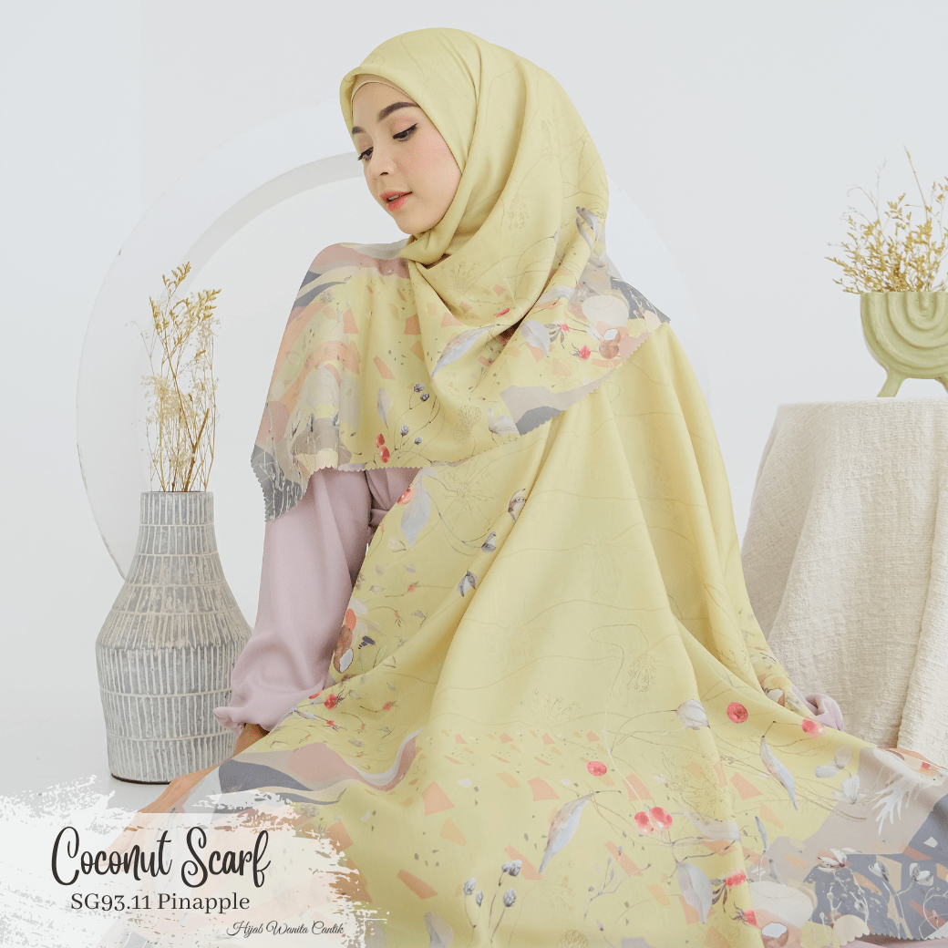 [ BUY 3 GET 1 FREE HIJAB ] Coconut Scarf - SG93.11 Pineapple