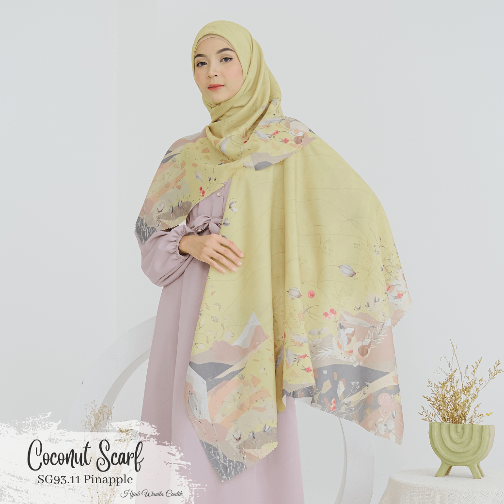 [ BUY 3 GET 1 FREE HIJAB ] Coconut Scarf - SG93.11 Pineapple