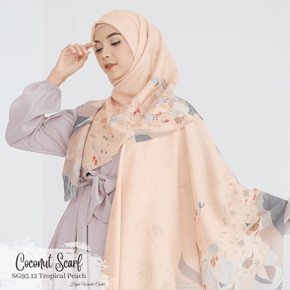 [ BUY 3 GET 1 FREE HIJAB ] Coconut Scarf - SG93.12 Tropical Peach
