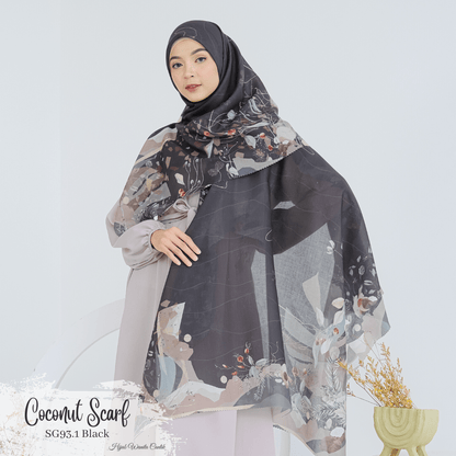 [ BUY 3 GET 1 FREE HIJAB ] Coconut Scarf - SG93.1 Black
