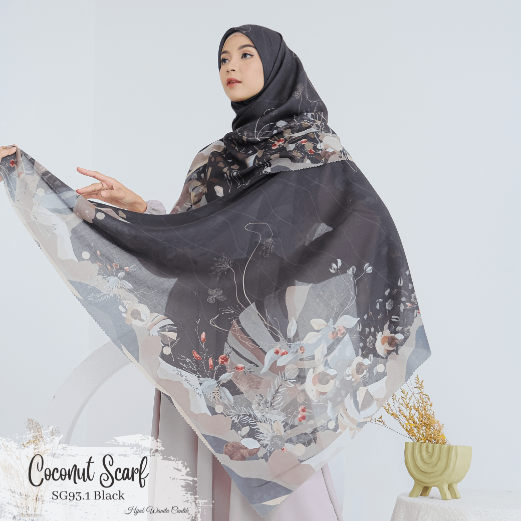 [ BUY 3 GET 1 FREE HIJAB ] Coconut Scarf - SG93.1 Black