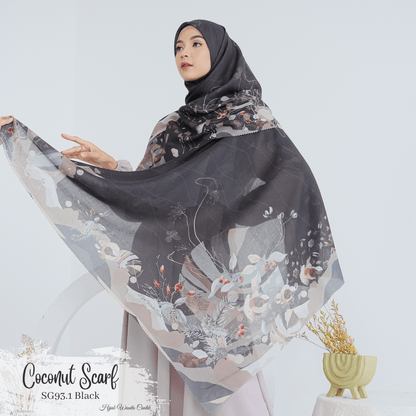[ BUY 3 GET 1 FREE HIJAB ] Coconut Scarf - SG93.1 Black
