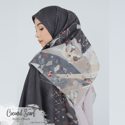 [ BUY 3 GET 1 FREE HIJAB ] Coconut Scarf - SG93.1 Black