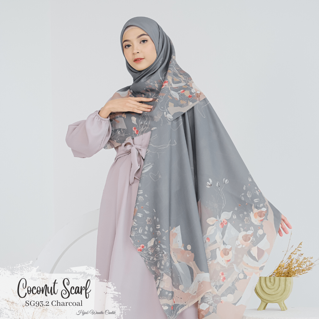 [ BUY 3 GET 1 FREE HIJAB ] Coconut Scarf - SG93.2 Charcoal