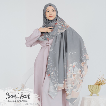 [ BUY 3 GET 1 FREE HIJAB ] Coconut Scarf - SG93.2 Charcoal