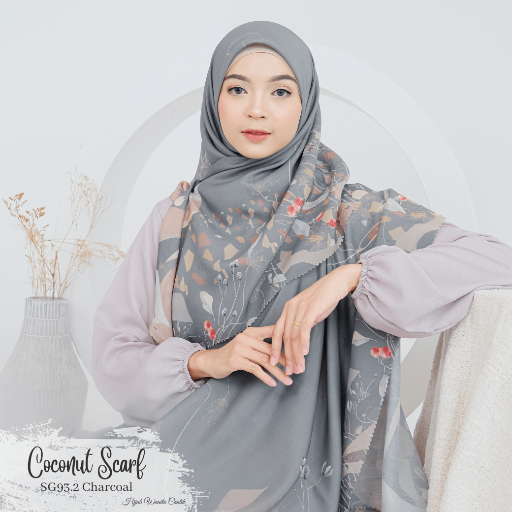 [ BUY 3 GET 1 FREE HIJAB ] Coconut Scarf - SG93.2 Charcoal