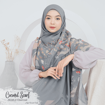 [ BUY 3 GET 1 FREE HIJAB ] Coconut Scarf - SG93.2 Charcoal