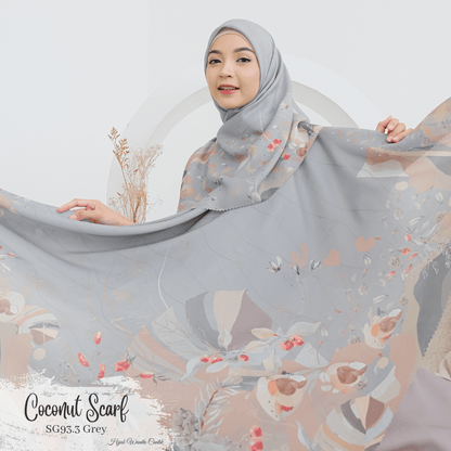 [ BUY 3 GET 1 FREE HIJAB ] Coconut Scarf - SG93.3 Grey