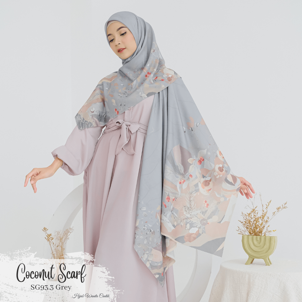 [ BUY 3 GET 1 FREE HIJAB ] Coconut Scarf - SG93.3 Grey