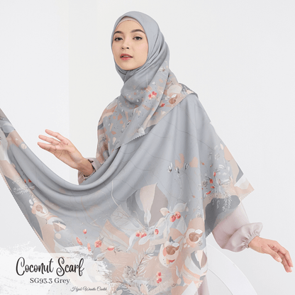 [ BUY 3 GET 1 FREE HIJAB ] Coconut Scarf - SG93.3 Grey