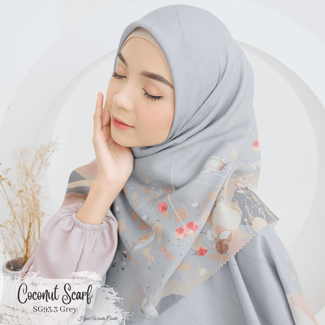 [ BUY 3 GET 1 FREE HIJAB ] Coconut Scarf - SG93.3 Grey