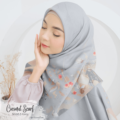 [ BUY 3 GET 1 FREE HIJAB ] Coconut Scarf - SG93.3 Grey