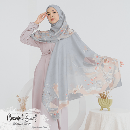 [ BUY 3 GET 1 FREE HIJAB ] Coconut Scarf - SG93.3 Grey