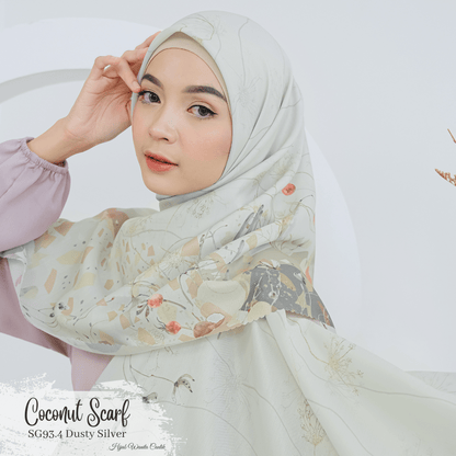 [ BUY 3 GET 1 FREE HIJAB ] Coconut Scarf - SG93.4 Dusty Silver