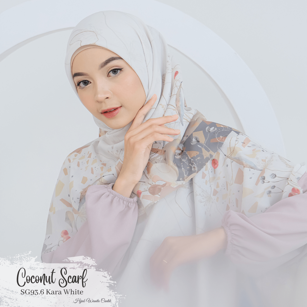 [ BUY 3 GET 1 FREE HIJAB ] Coconut Scarf - SG93.6 Kara White