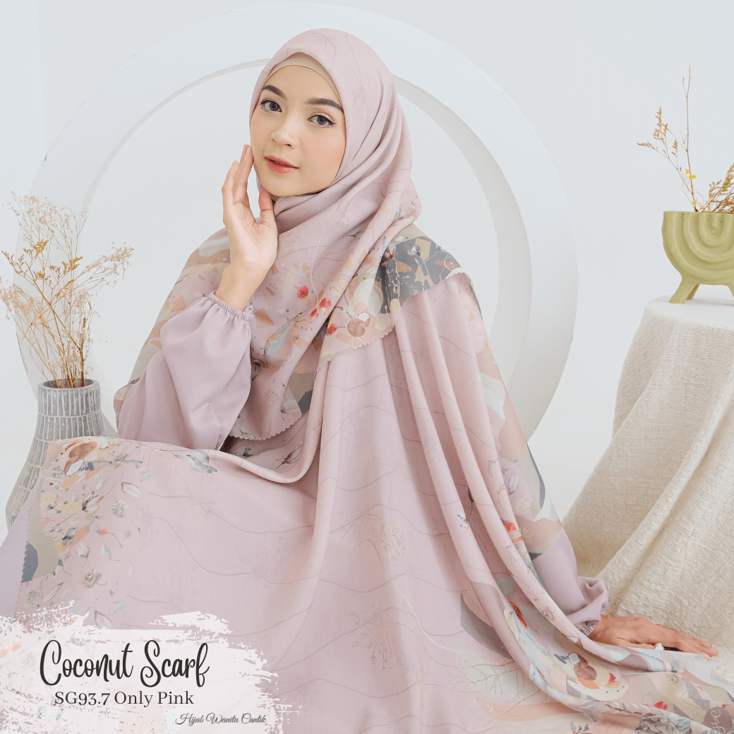 [ BUY 3 GET 1 FREE HIJAB ] Coconut Scarf - SG93.7 Only pink