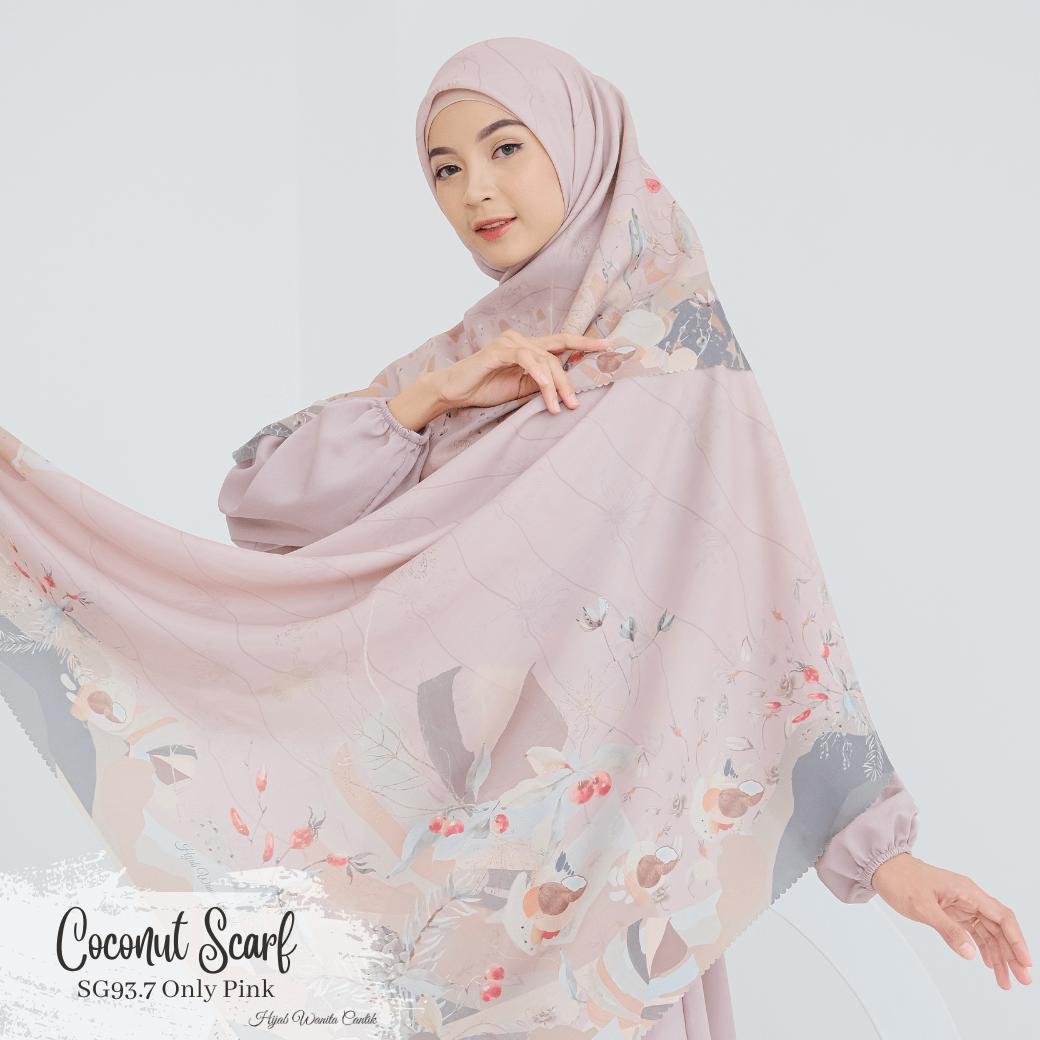 [ BUY 3 GET 1 FREE HIJAB ] Coconut Scarf - SG93.7 Only pink