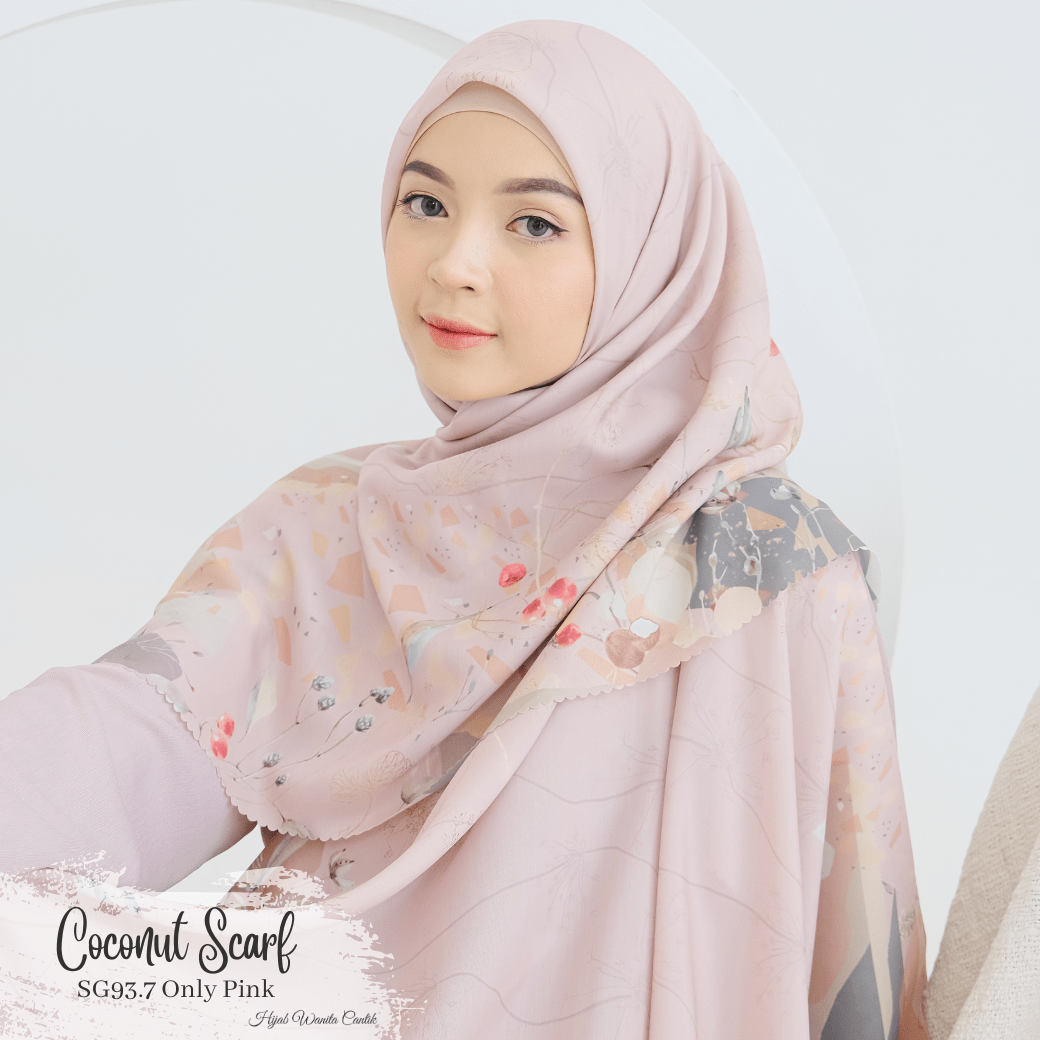 [ BUY 3 GET 1 FREE HIJAB ] Coconut Scarf - SG93.7 Only pink