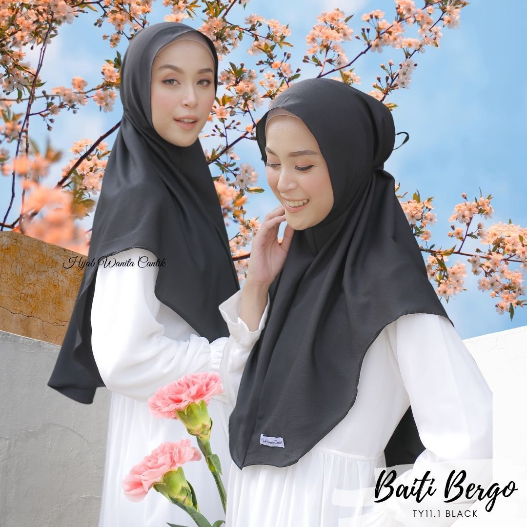 Hijab Instan Baiti Bergo - TY11.1 Black