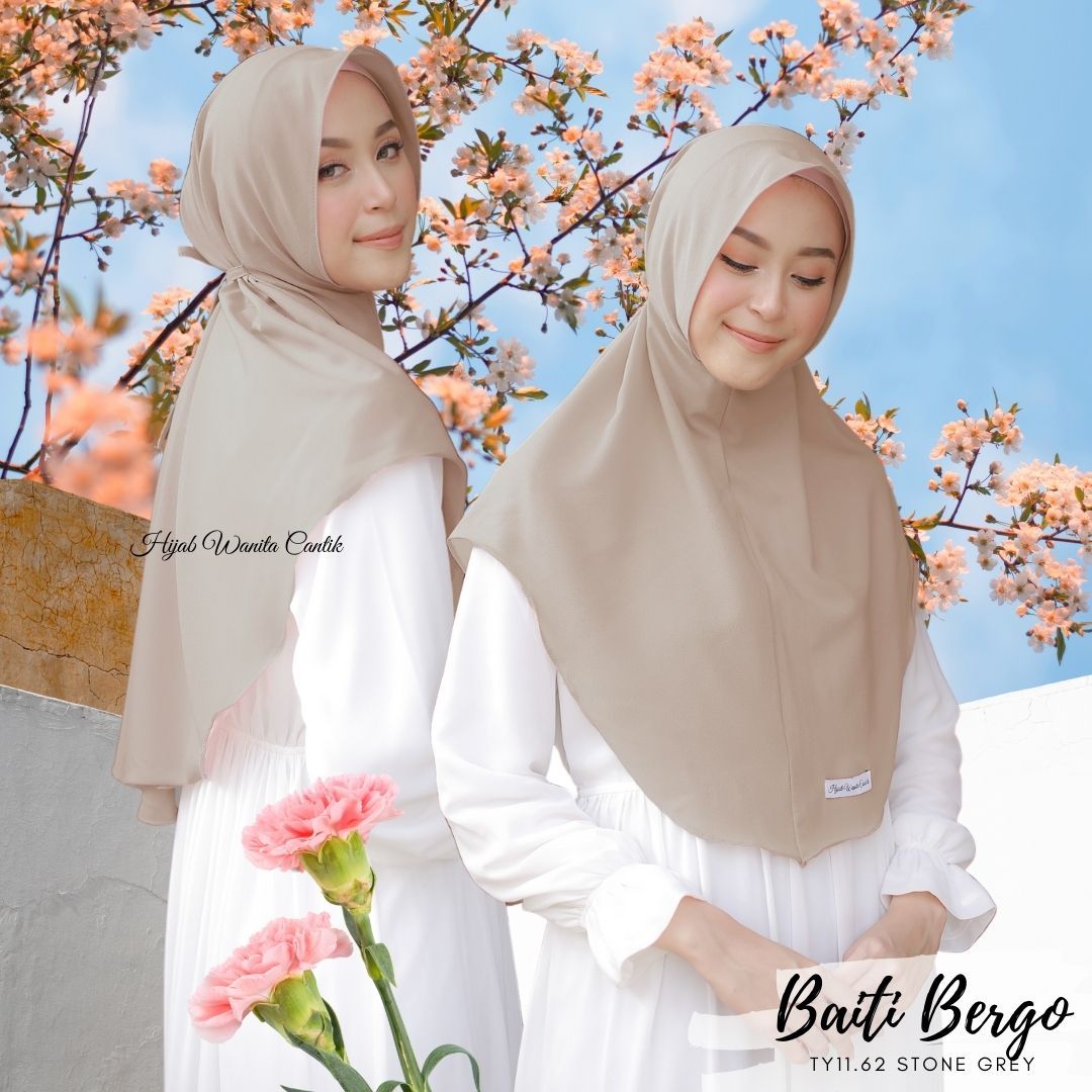 Hijab Instan Baiti Bergo -   TY11.62 Stone Grey