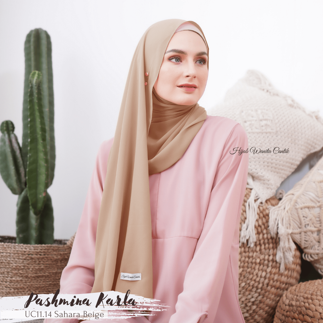 Pashmina Karla (dengan kancing) - UC11.14 Sahara Beige