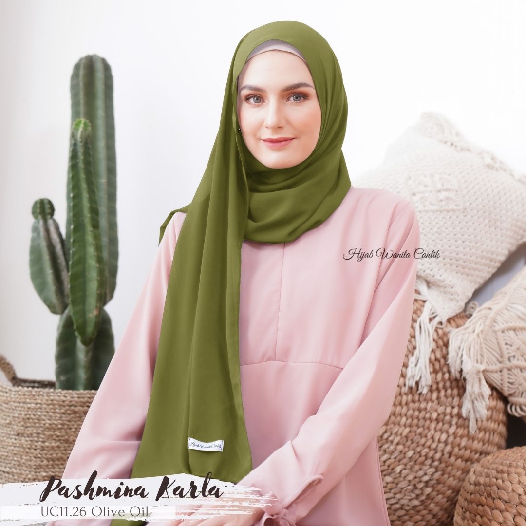 Pashmina Karla (dengan kancing) - UC11.26 Olive Oil