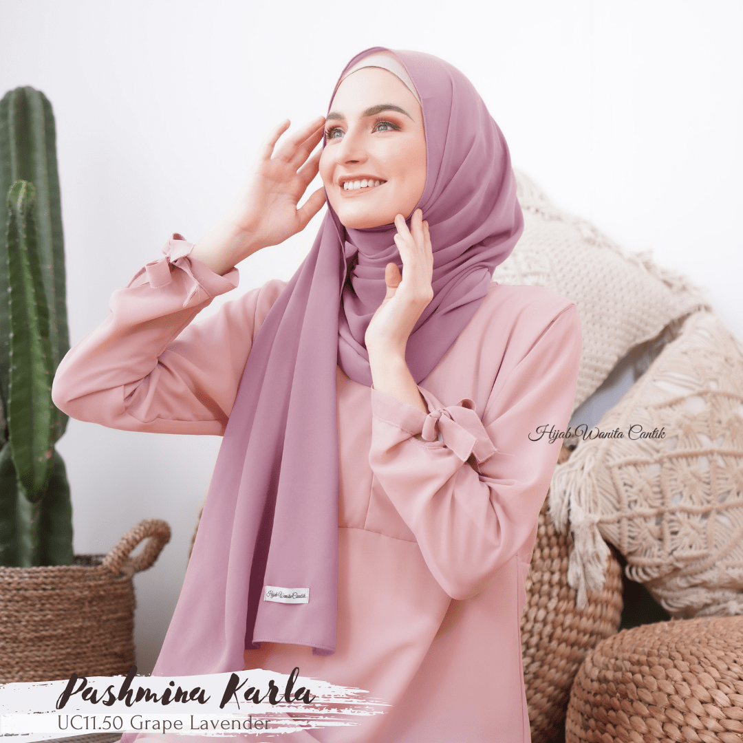 Pashmina Karla (dengan kancing) - UC11.50 Grape Lavender