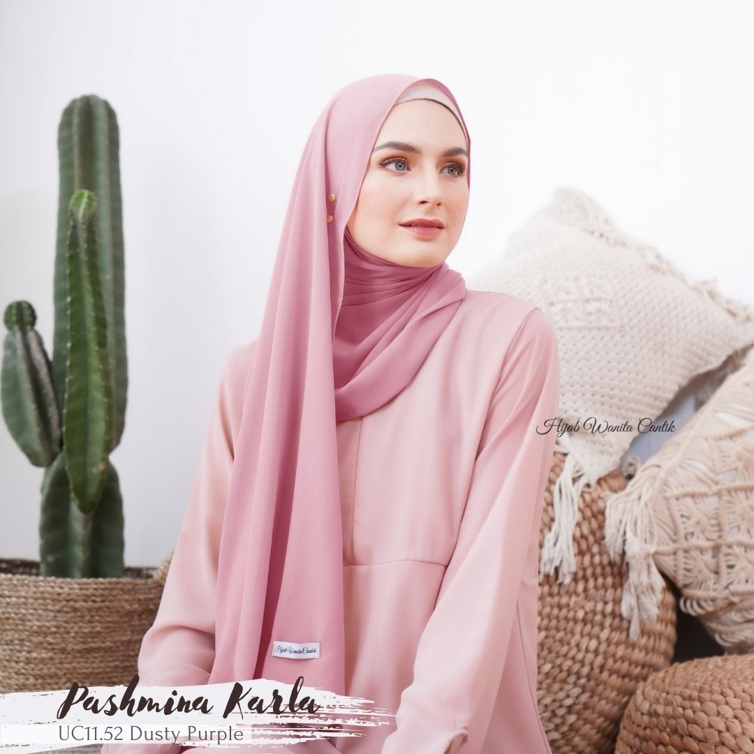 Pashmina Karla (dengan kancing) - UC11.52 Dusty Purple