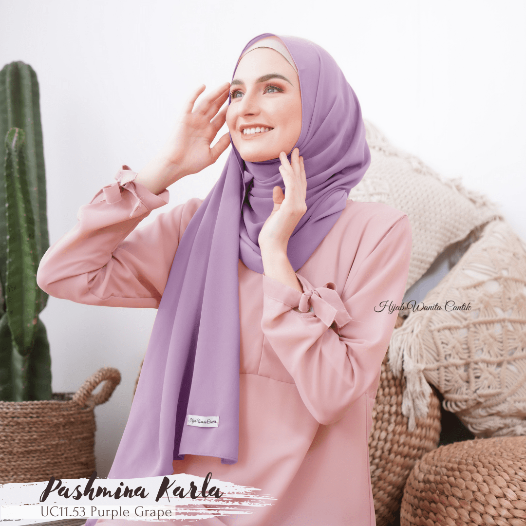 Pashmina Karla (dengan kancing) - UC11.53 Purple Grape