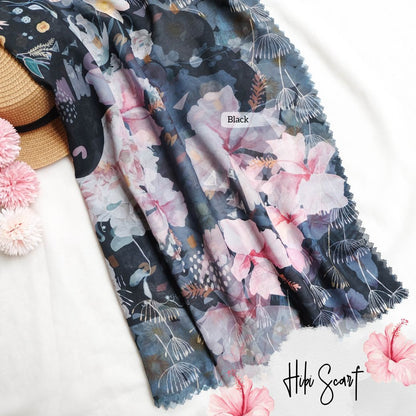 Hibi - Scarf Square Premium Polycotton - Black - SH94.1